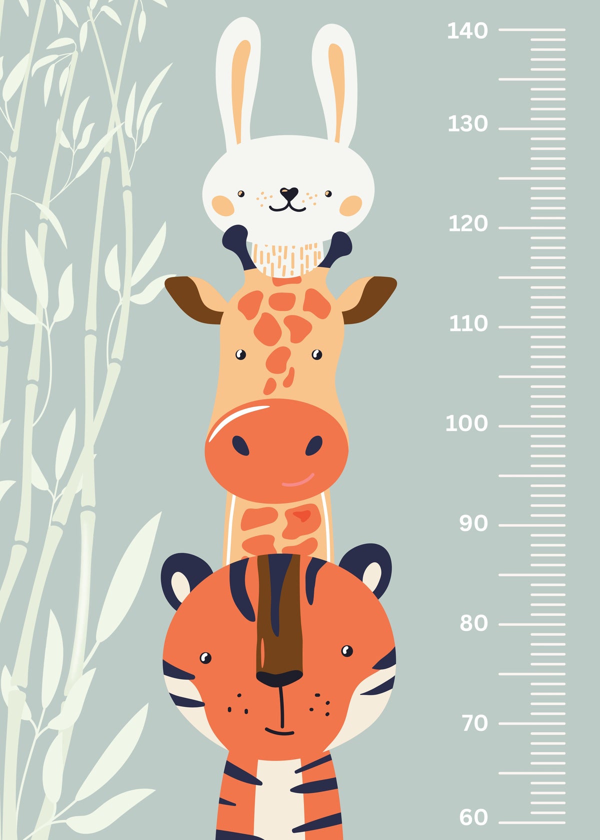 Jungle Heights – Whimsical Animal Growth Chart Print