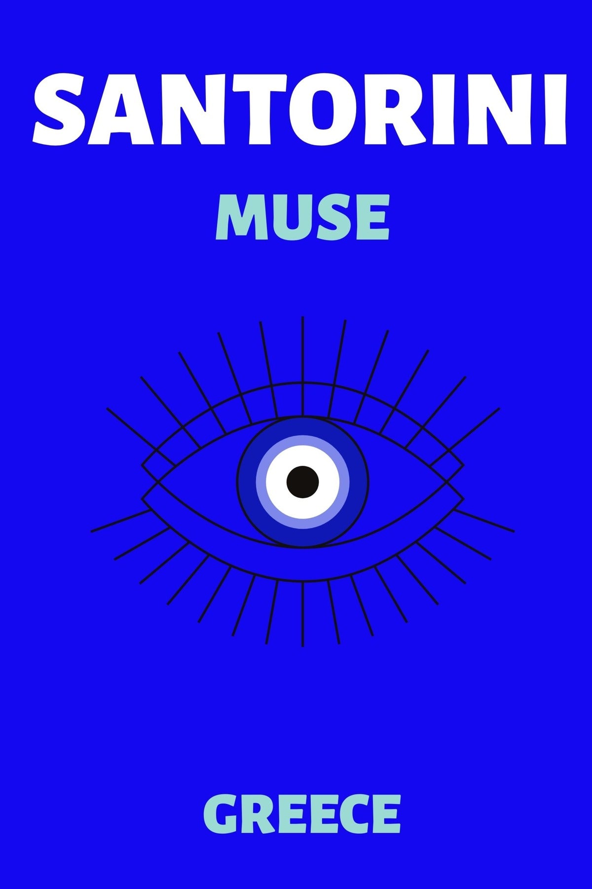 Santorini Muse - Evil Eye Protection Art Print