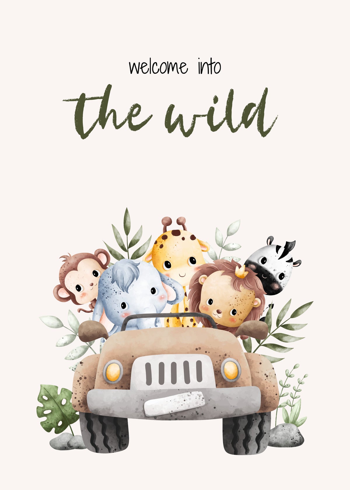 Welcome into the Wild – Safari Adventure Print