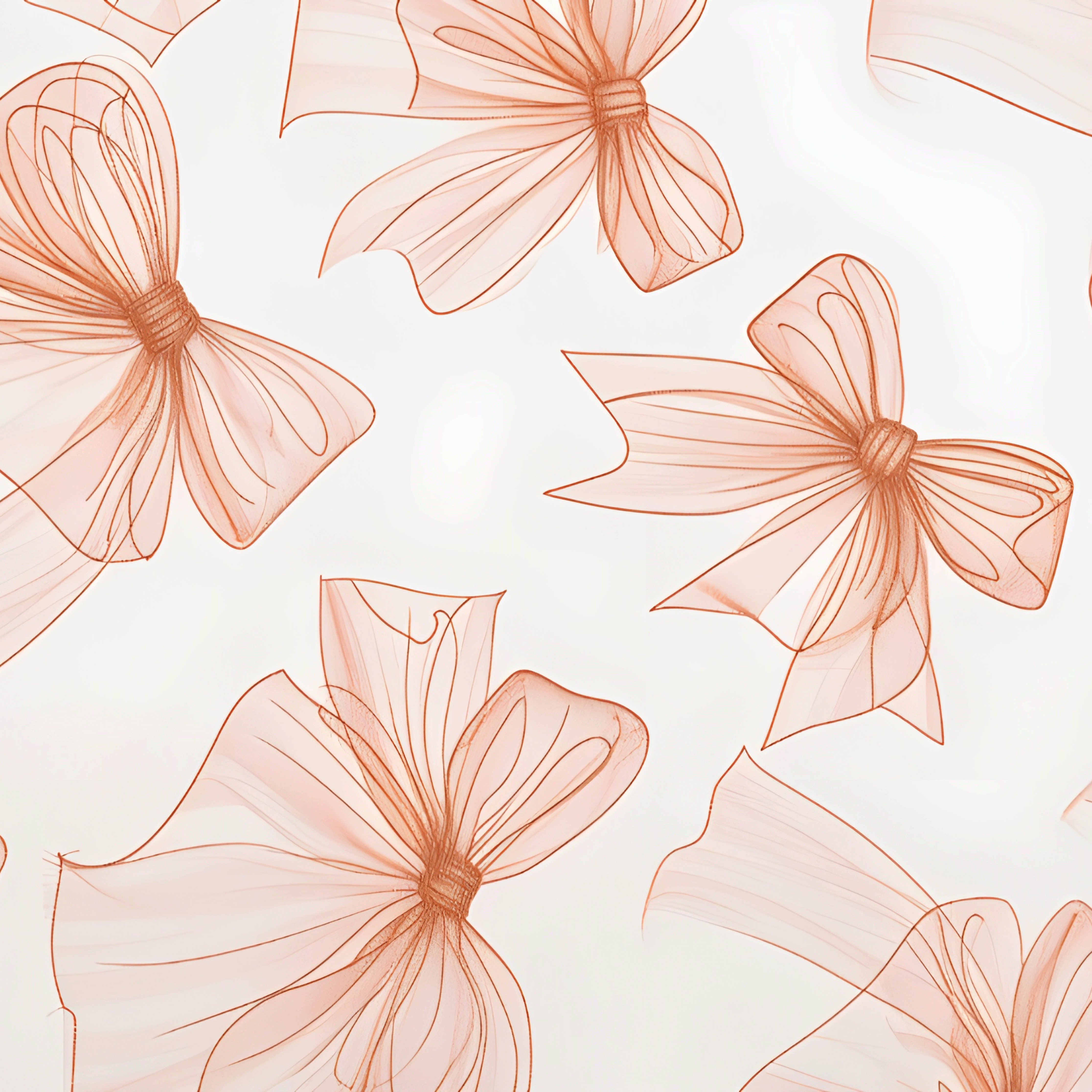 Whisper Bows - Sheer Peach Serenity Pattern