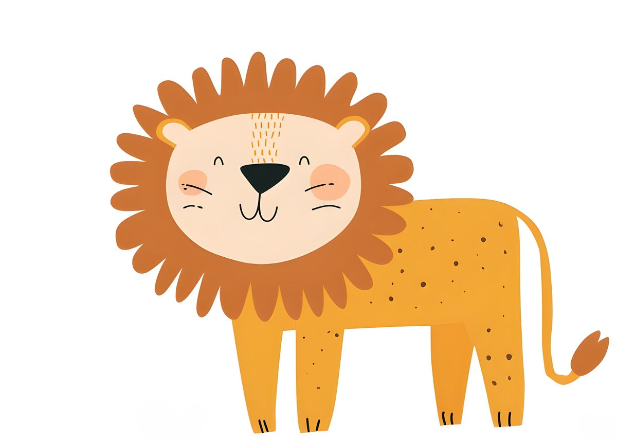 Lion – Friendly Safari Nursery Art Print