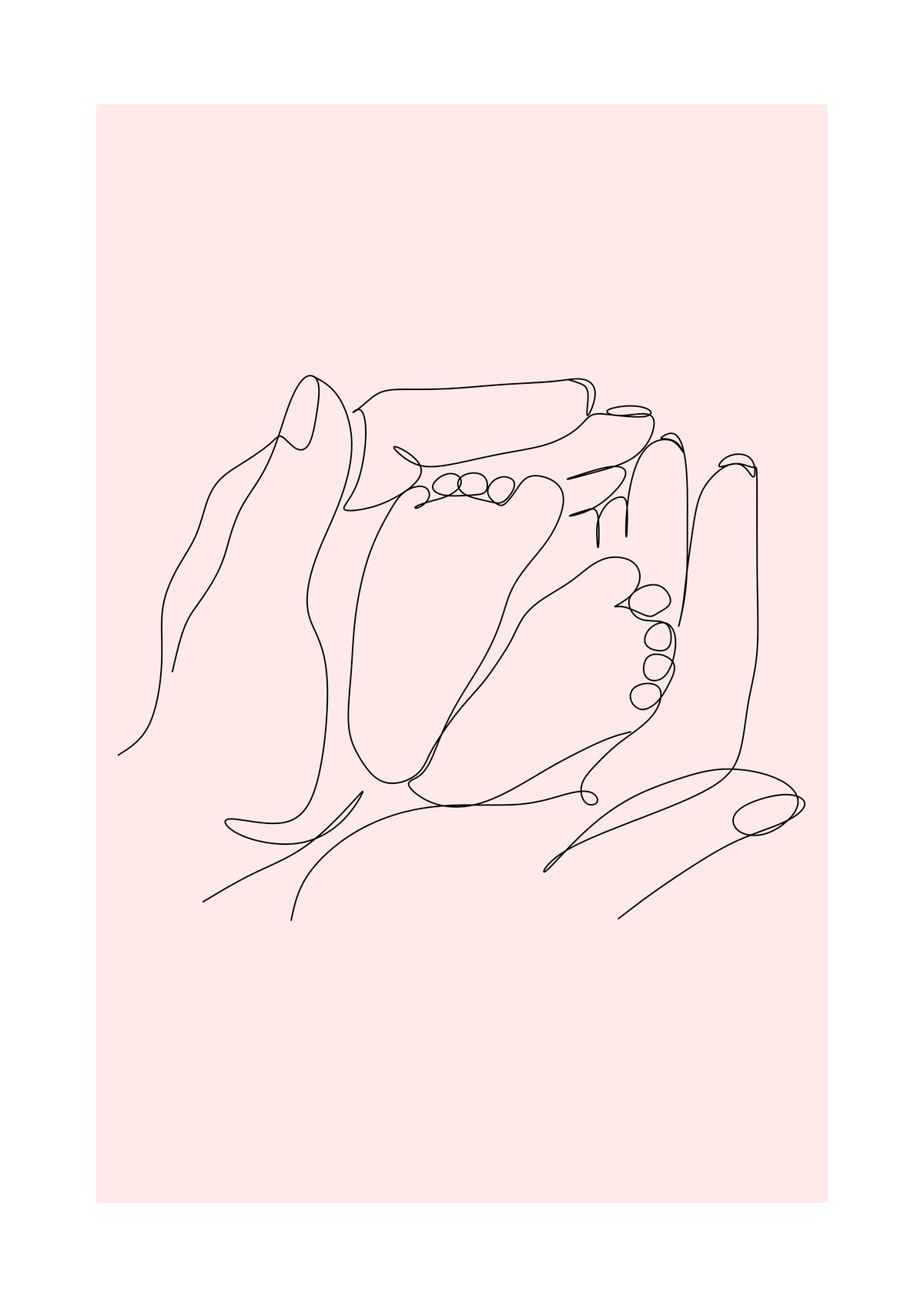 Tiny Miracles - Newborn Feet Line Art Print