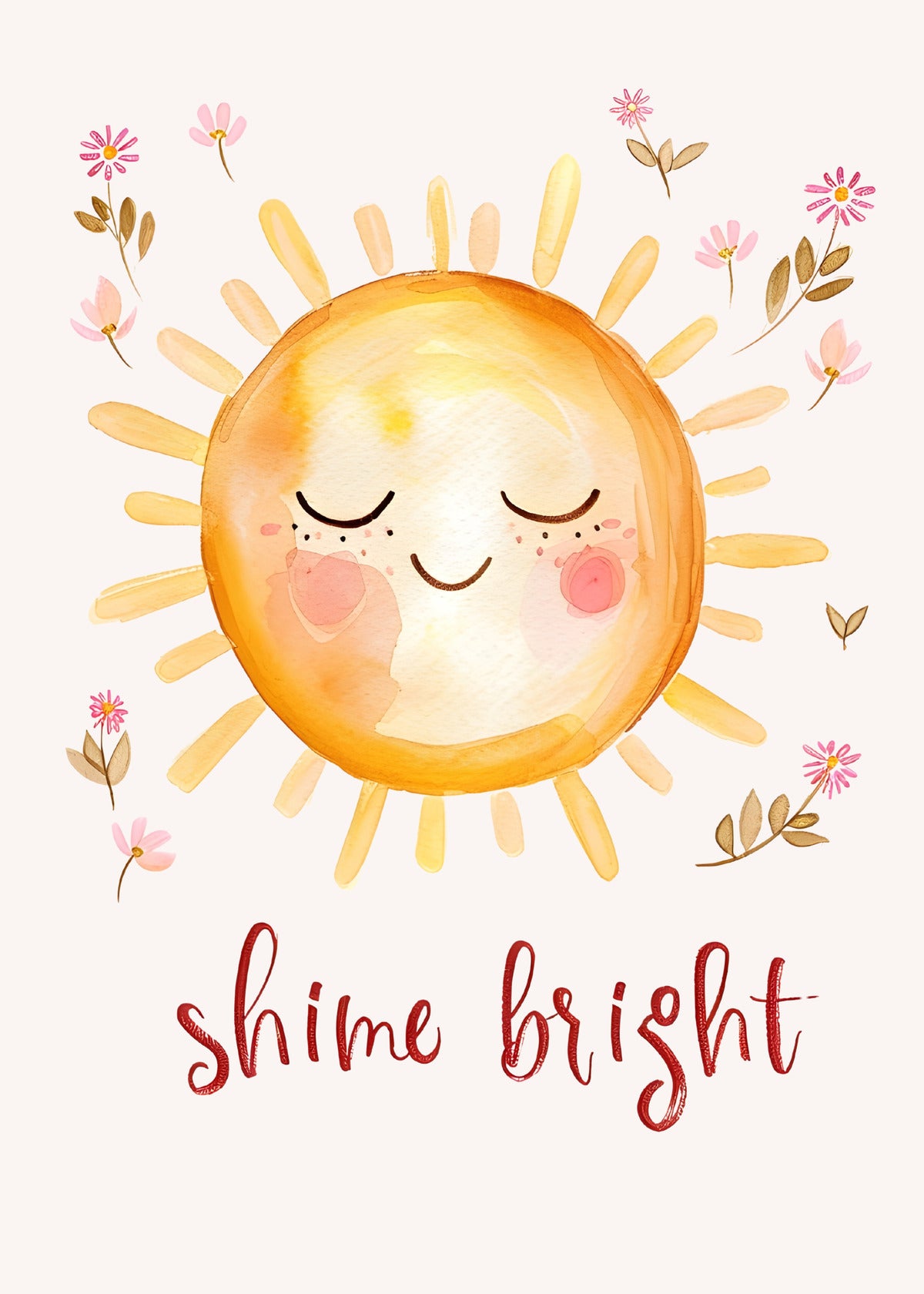 Shine Bright - Happy Sun Art Print