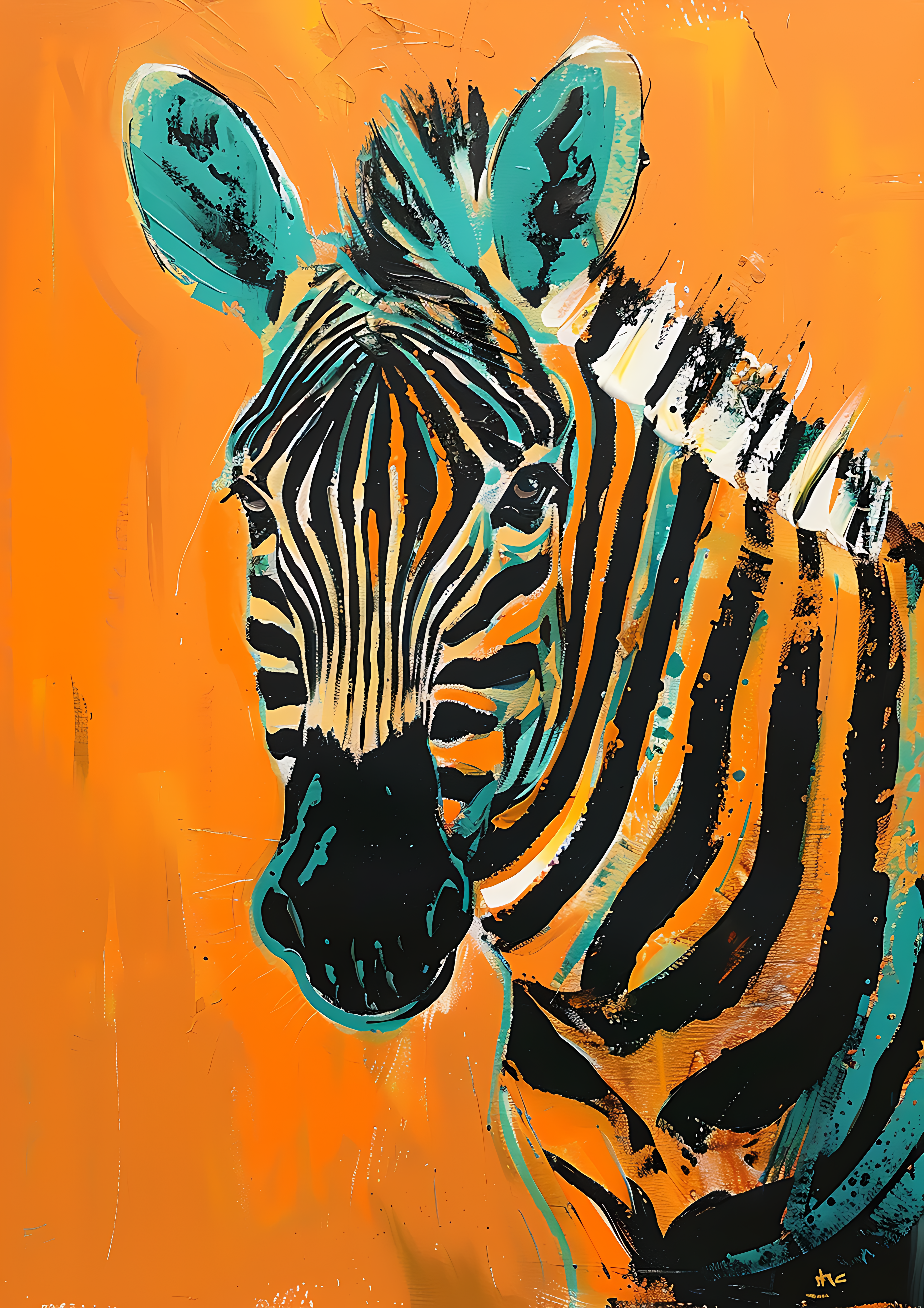 Vibrant Zebra – Modern Abstract Animal Portrait