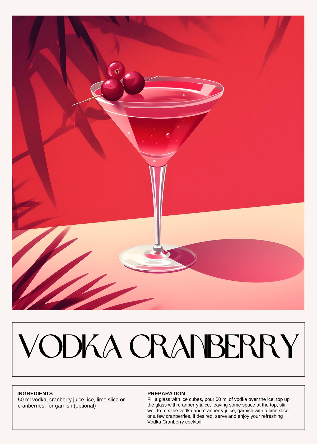 The Classic Vodka Cranberry - Cocktail Art Print