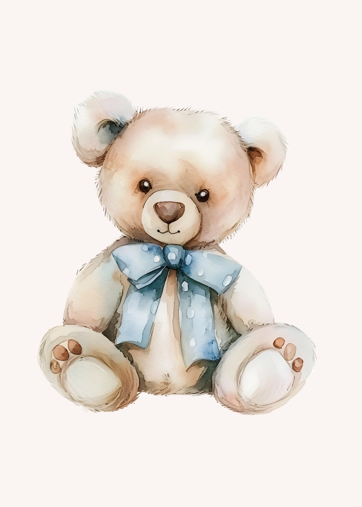 Blue Bow Teddy - Your gentlest friend