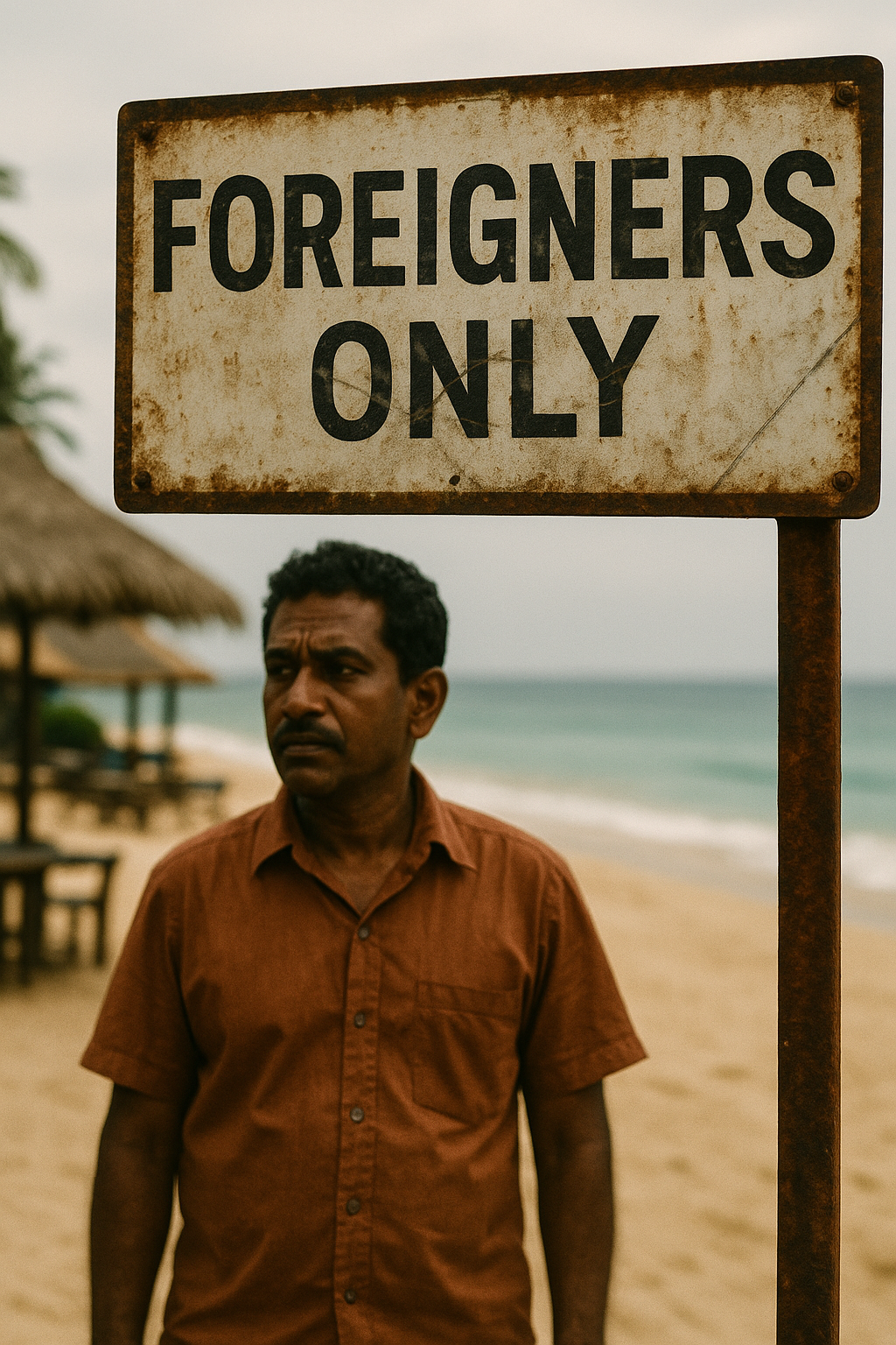 Foreigners Only — Sri Lanka Social Commentary Poster