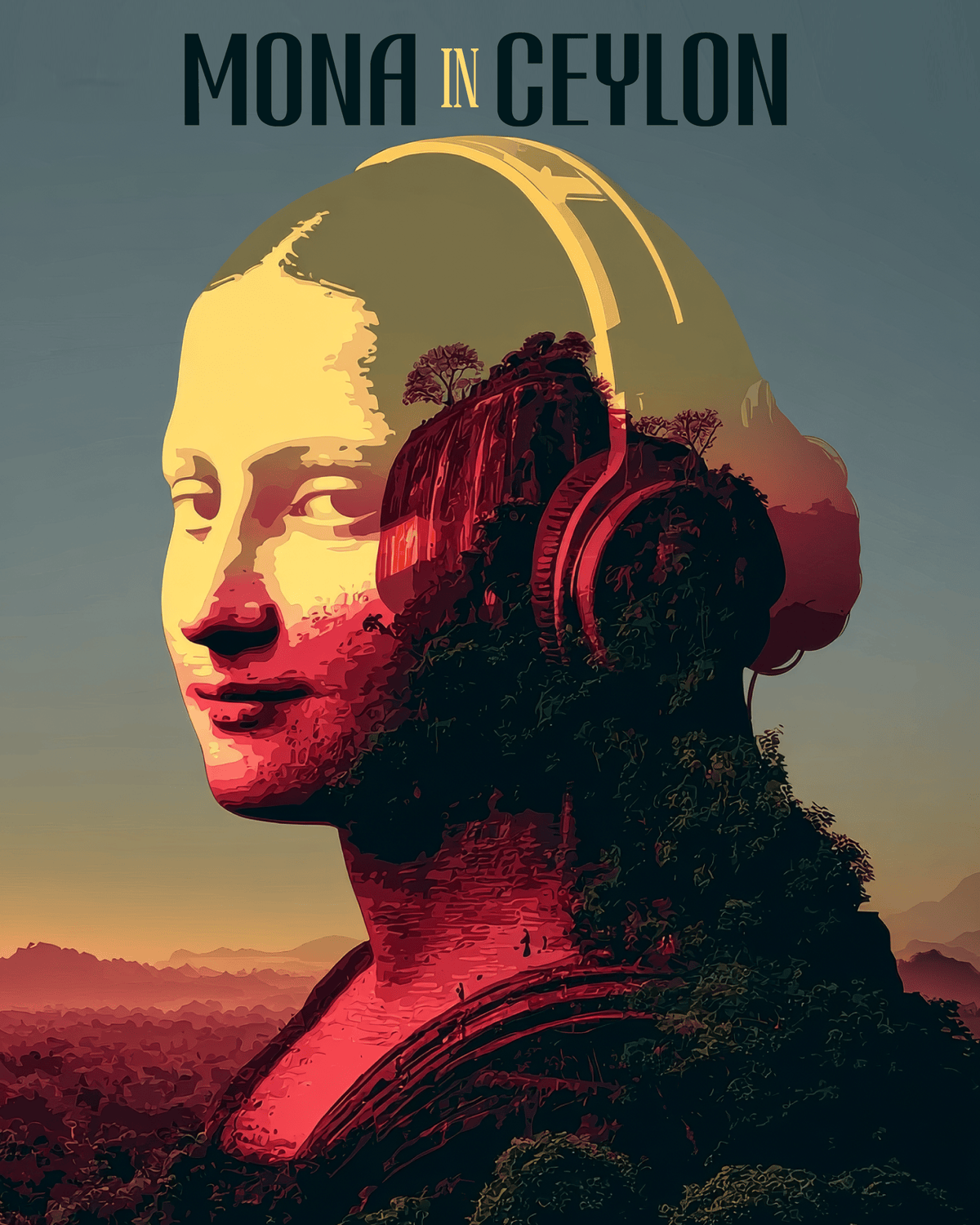 Mona in Ceylon - Sigiriya Inspired Mona Lisa Art Print