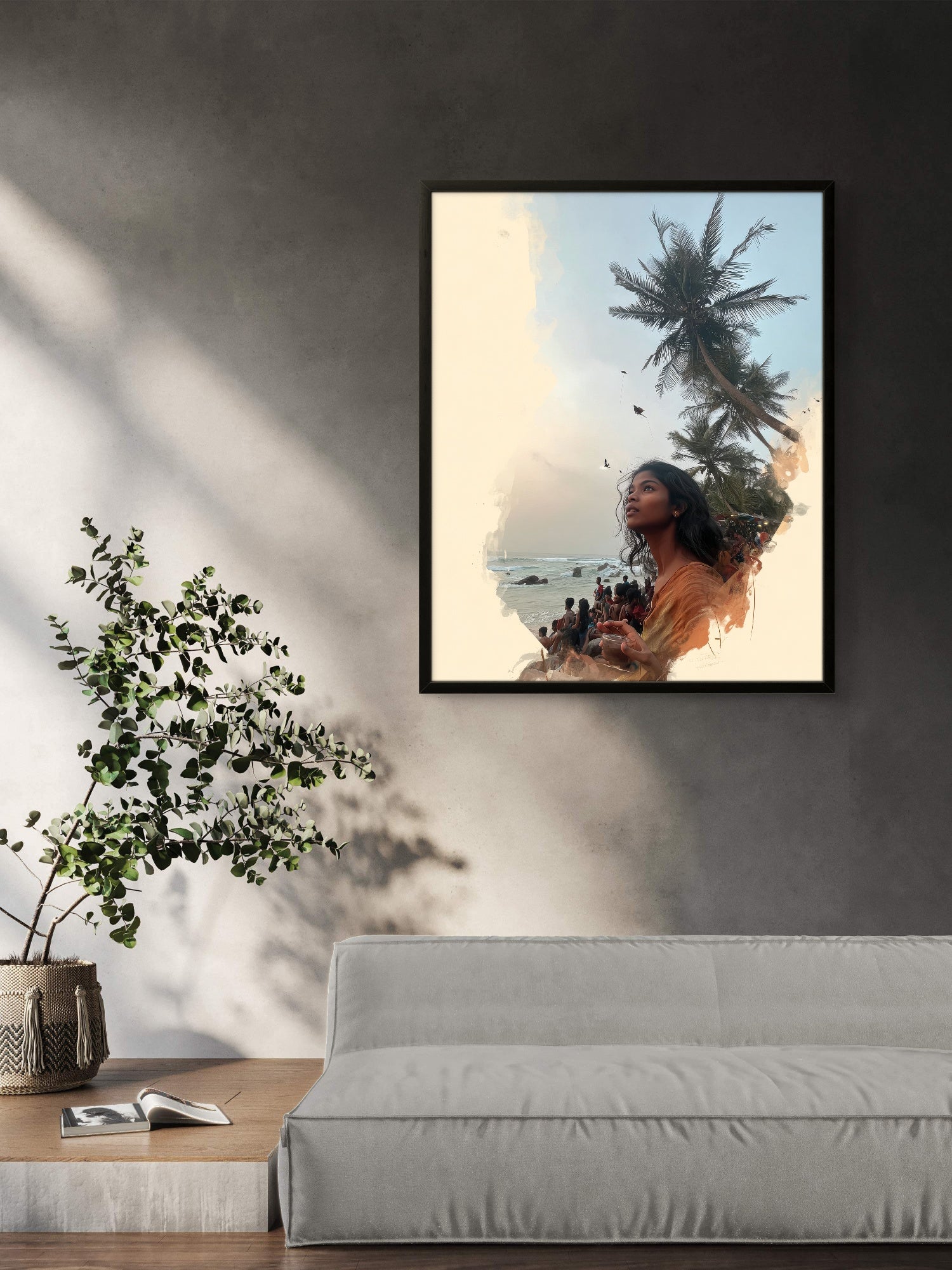 The Unspoken - Soulful Beach Contemplation Art Print