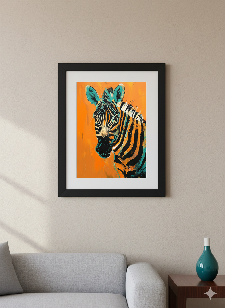 Vibrant Zebra – Modern Abstract Animal Portrait