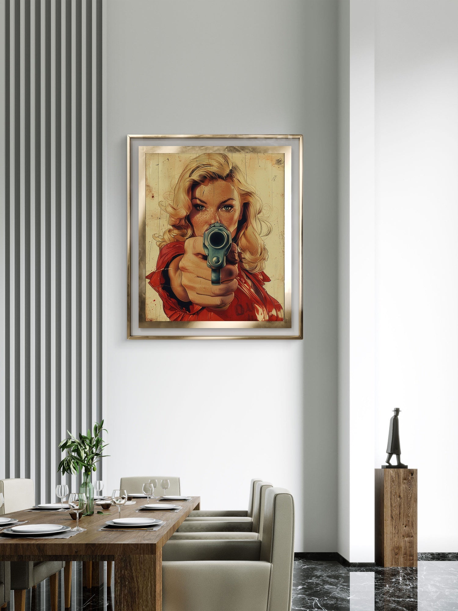 Trigger Focus - Fearless Blonde Comic Style Art Print