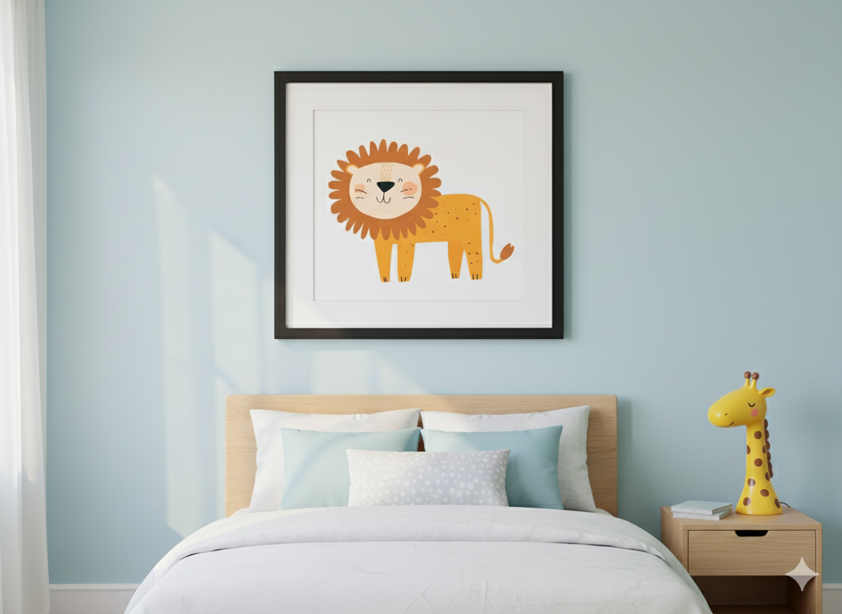 Lion – Friendly Safari Nursery Art Print