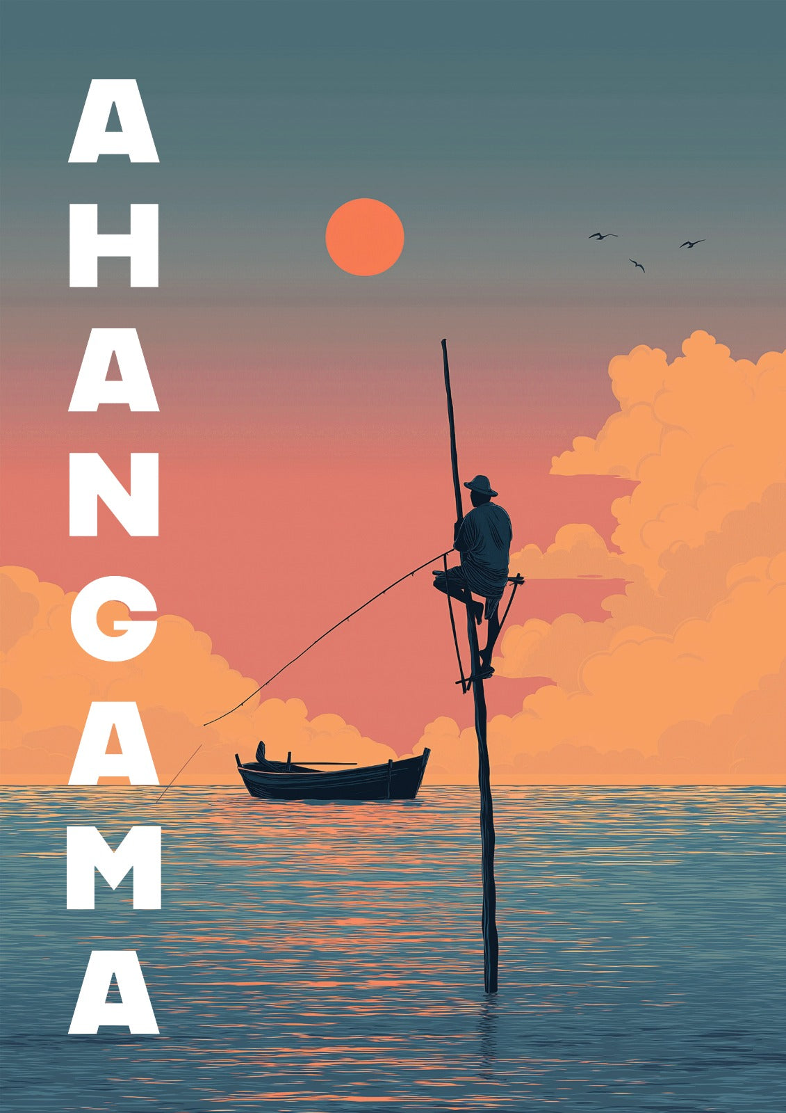 Ahangama Fishermen Sunset - Travel Poster