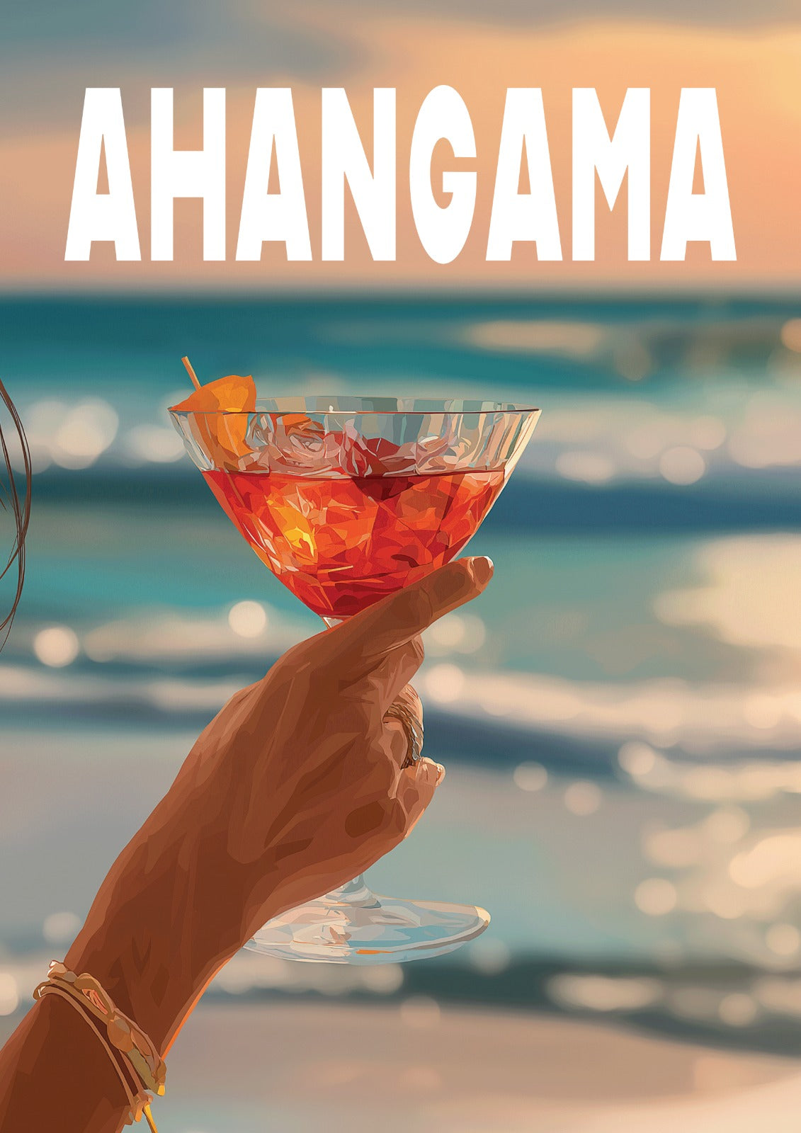 Ahangama Sunset Cocktail -  Vintage Print