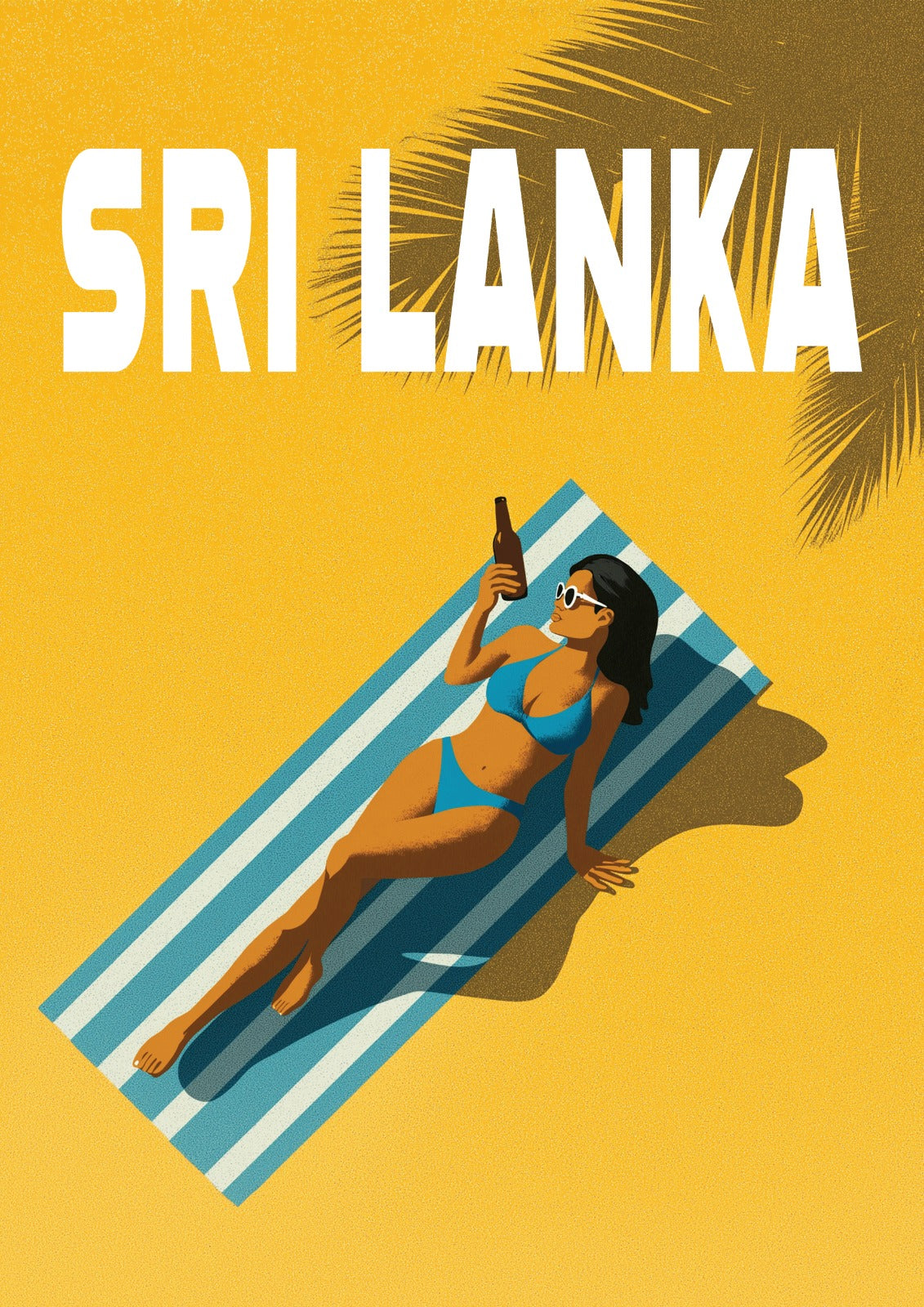 Sri Lanka Sunbather - Vintage Poster