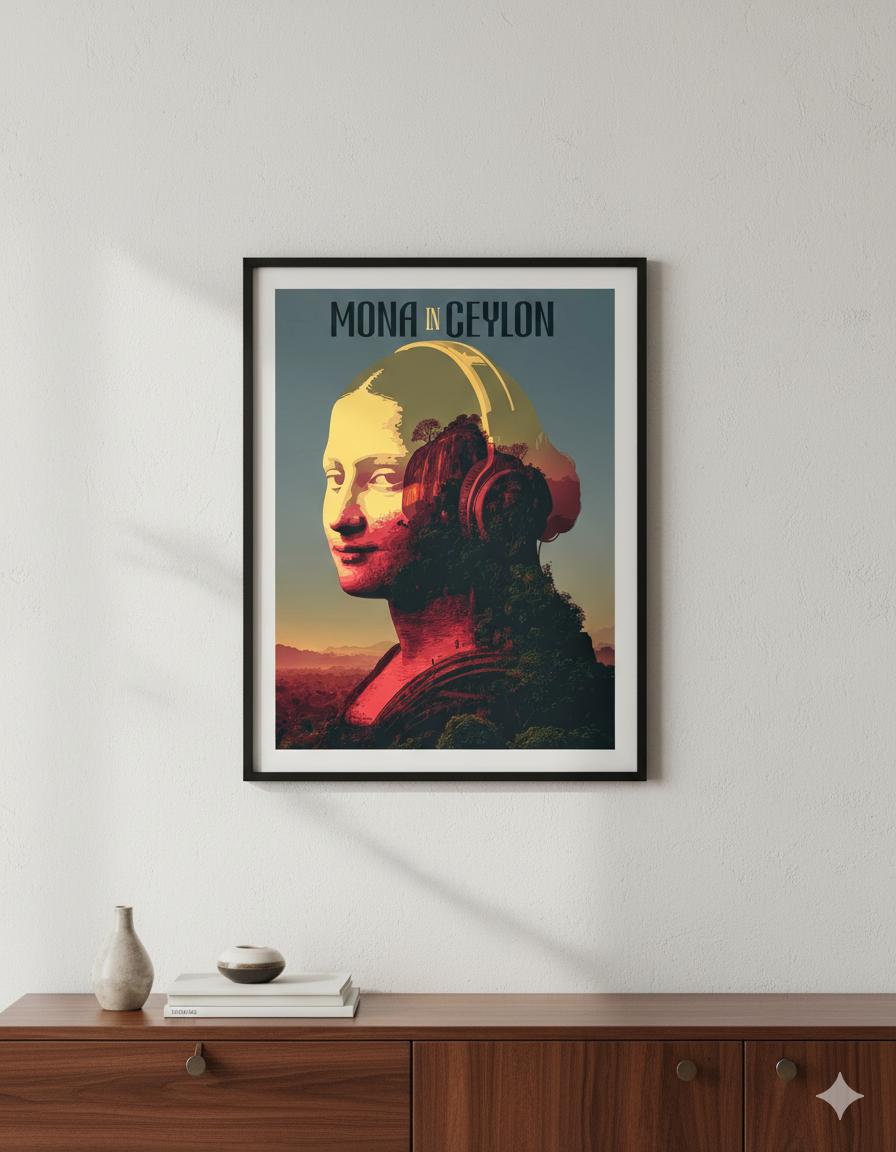 Mona in Ceylon - Sigiriya Inspired Mona Lisa Art Print