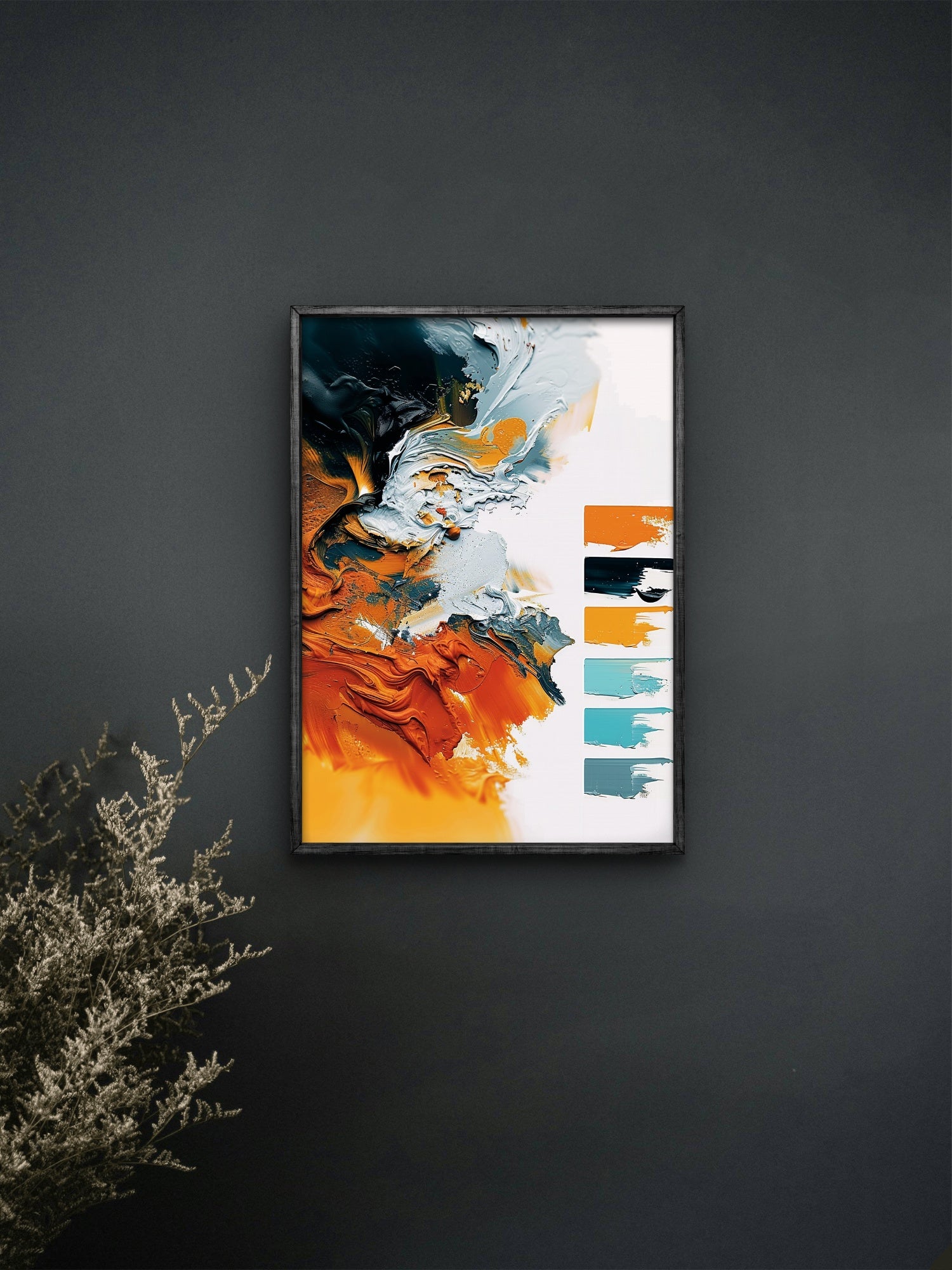 Abstract Oil Swirl – "Volcanic Current" Art Print