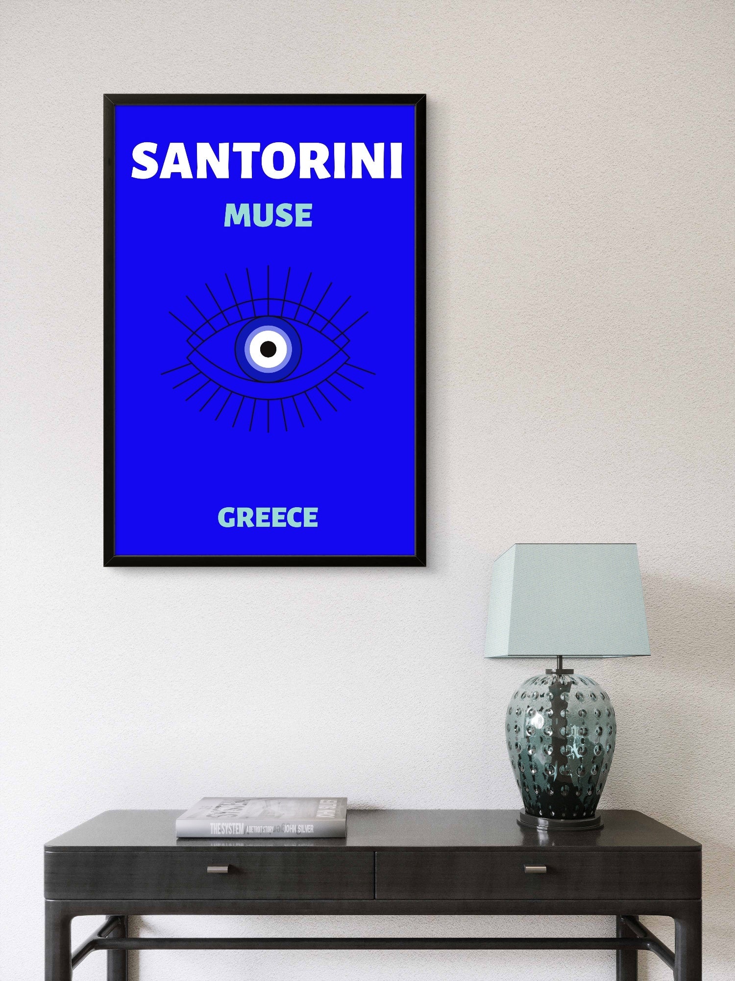 Santorini Muse - Evil Eye Protection Art Print