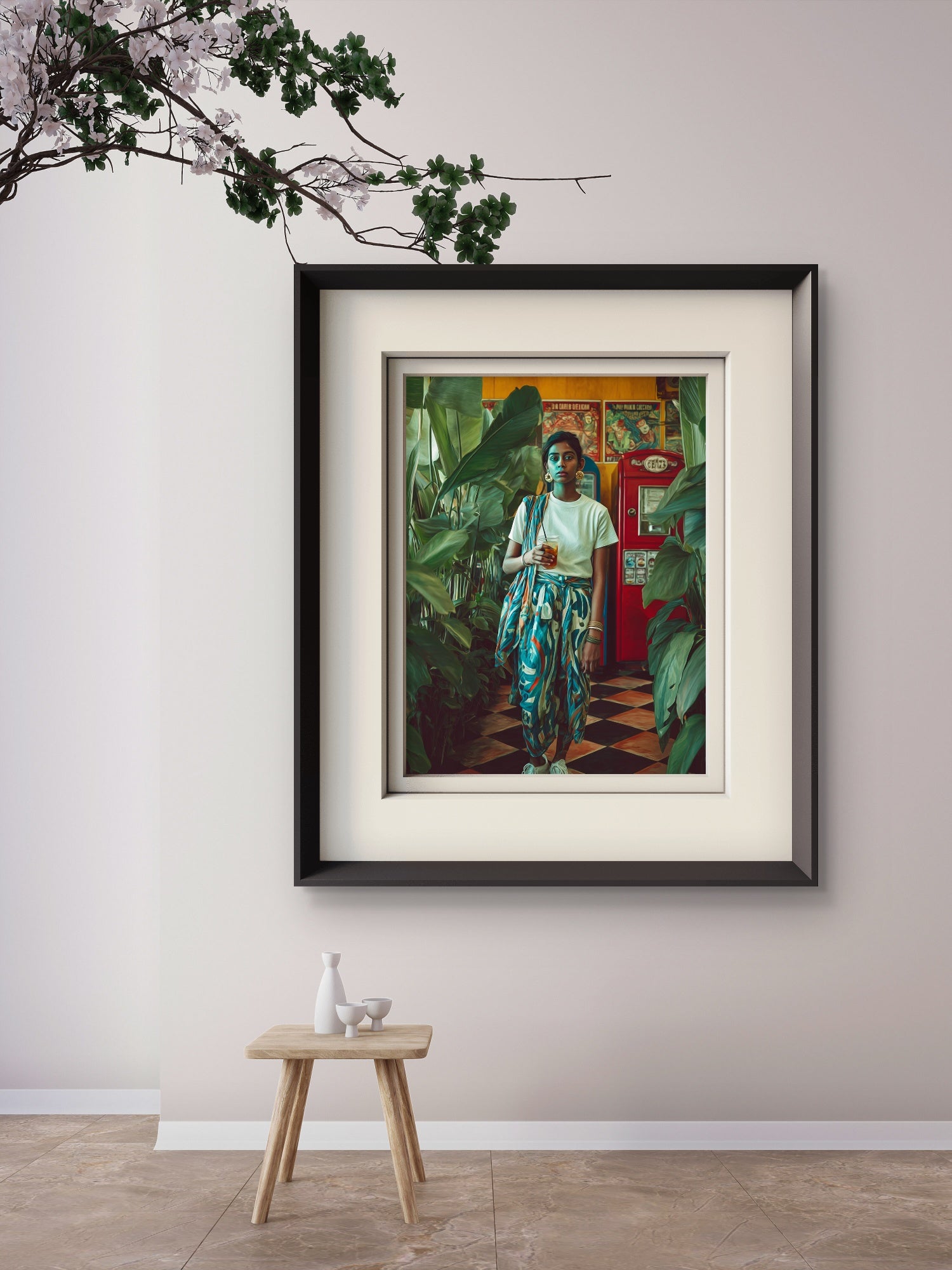 Tropical Retro - Vintage Vibe Fashion Portrait Print