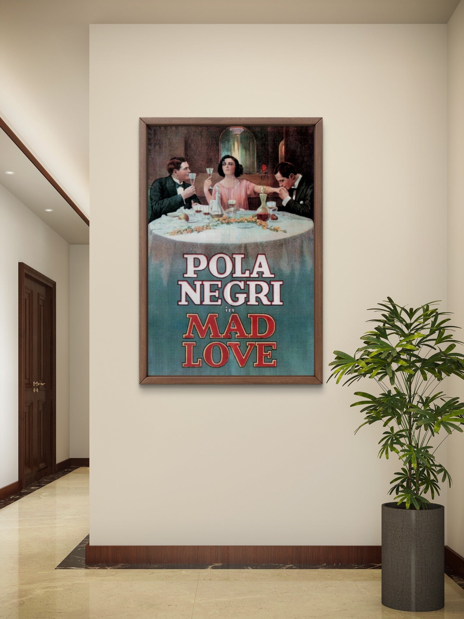 Pola Negri in "Mad Love" (1920s) Vintage Silent Film Poster - Art Deco Romance Print