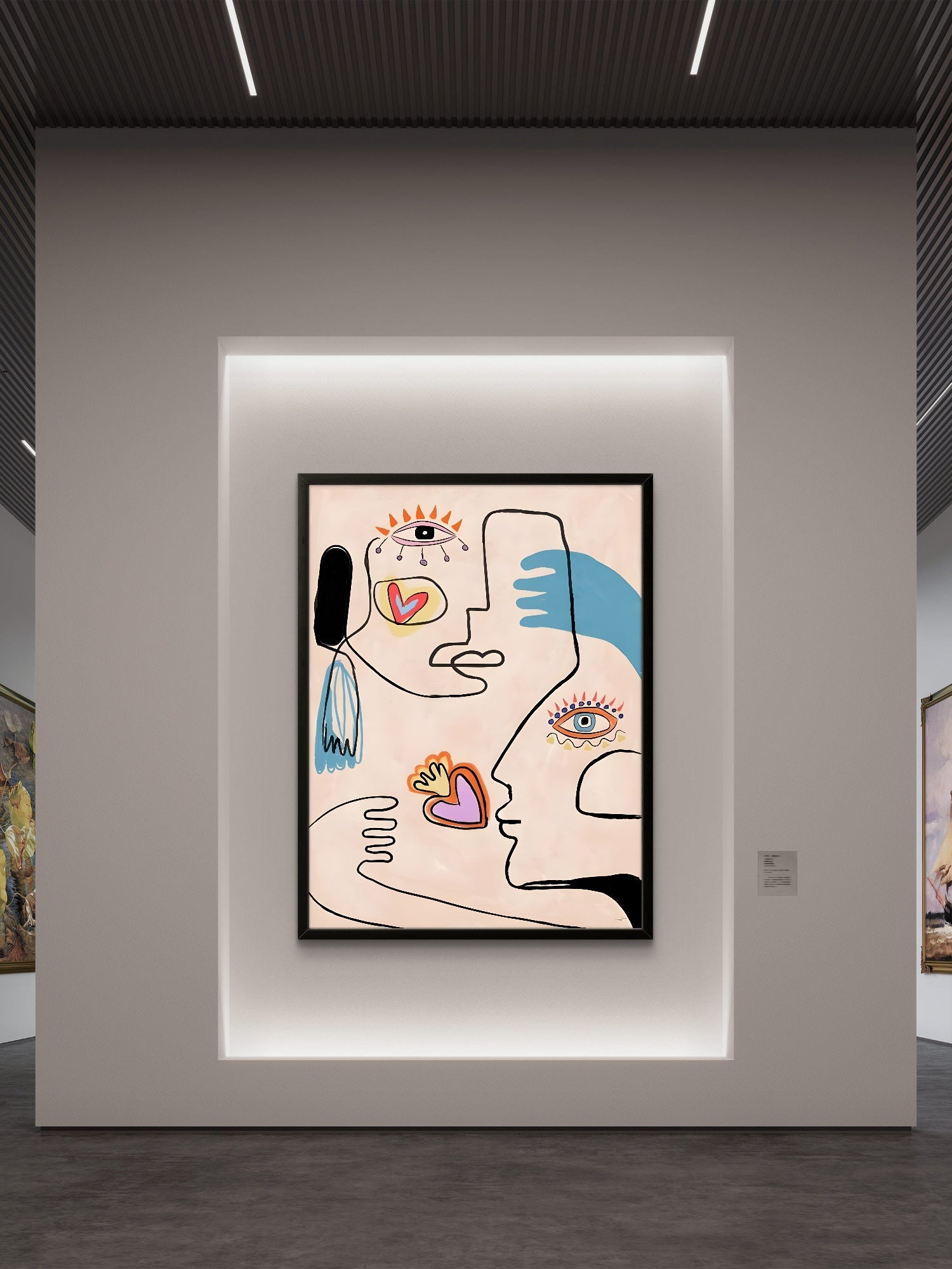 Intertwined Souls - Modern Abstract Line Art Print