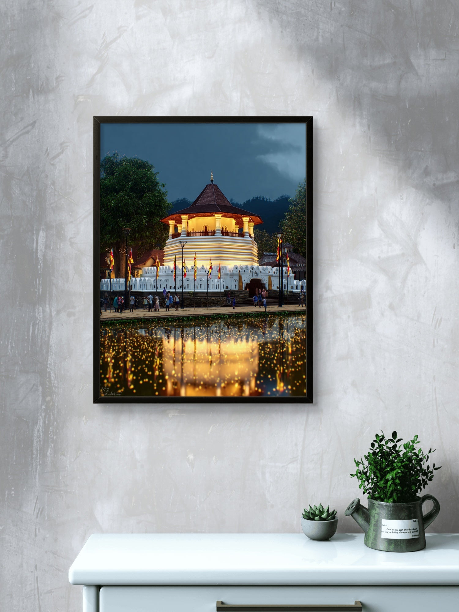 Kandy's Sacred Glow: Temple of the Tooth Print